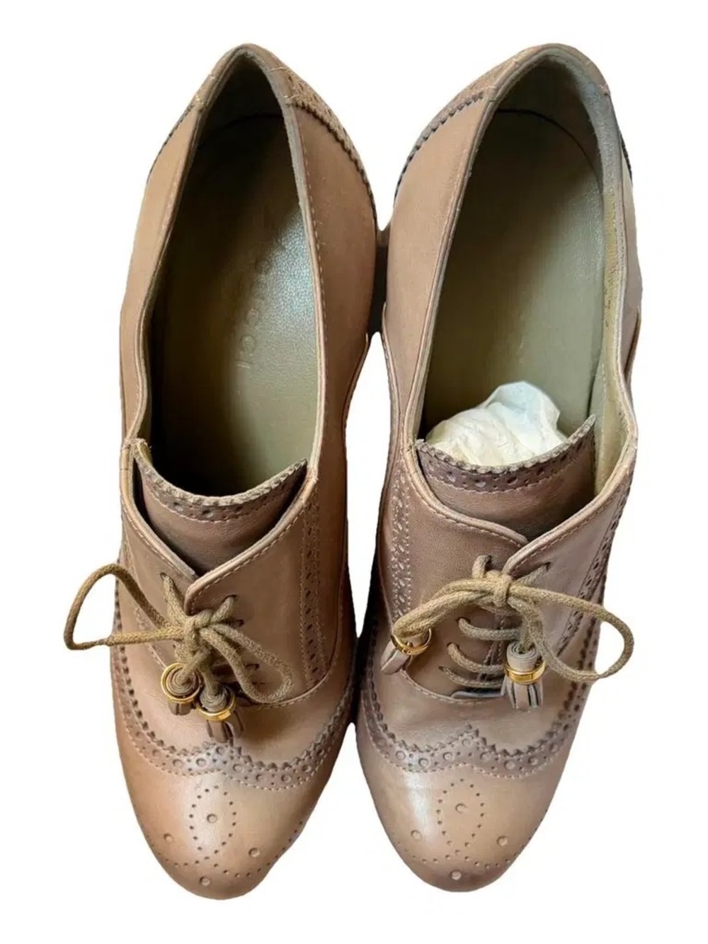 Gucci Baroque Lace-up Wedges size 37